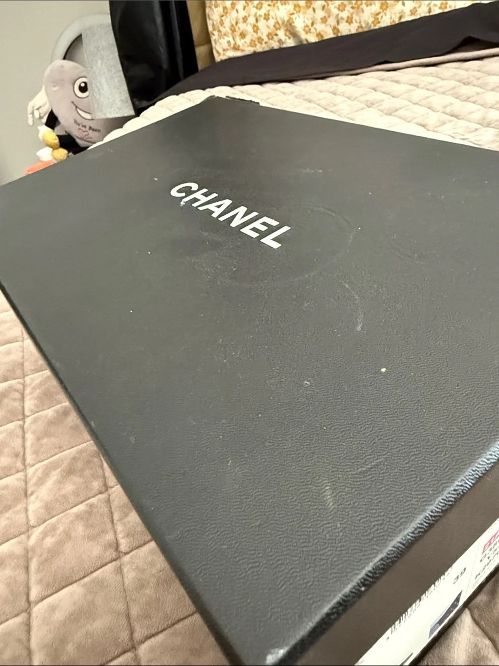 CHANEL Black and Gray Suede-Accent Kids Sneakers